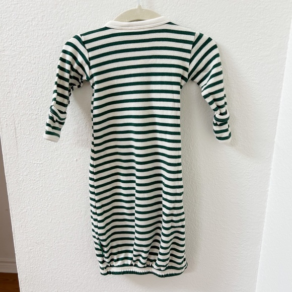 PARADE Organics hunter green striped Kimono Snap Infant Sleepsack Gown 0-3 month - Picture 5 of 10